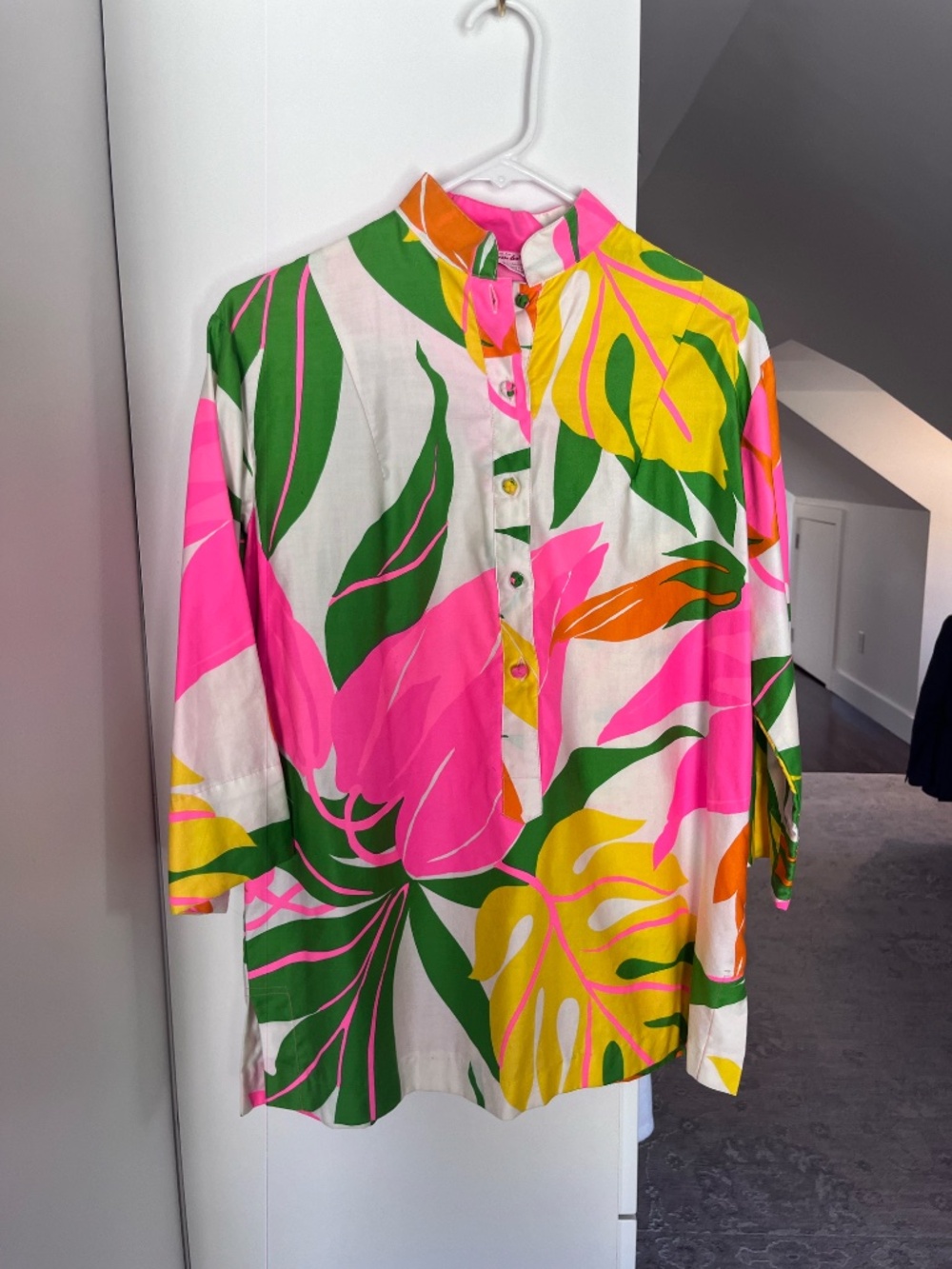 Vintage 70's/80's Penthouse Gallery 3/4 sleeve Tunic / Minidress. Size L / XL.